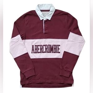 Abercrombie & Fitch Men’s Rugby Cloth Polo Shirt Medium White Stripe